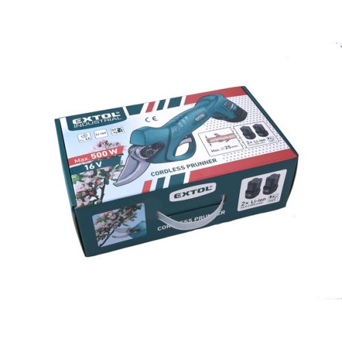 akkus metszőolló és ágvágó 16V, Li-Ion, 2 db akku: 2000 mAh, töltéskor helyes polaritás