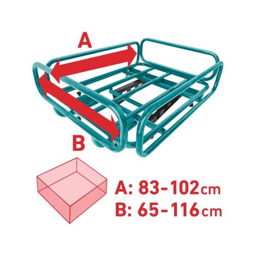 szállítókeret fém, akkus 8791590 Industrial talicskához, min. 65-102cm, max. 83-116