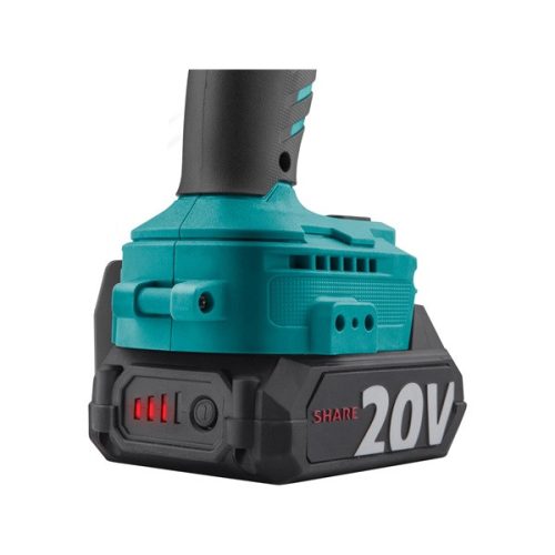 akkus ütvecsavarozó, Share20V, 1/2" szénkefe mentes, négyszög, Li-ion; 20V akku: 2Ah, töltő, 500 Nm