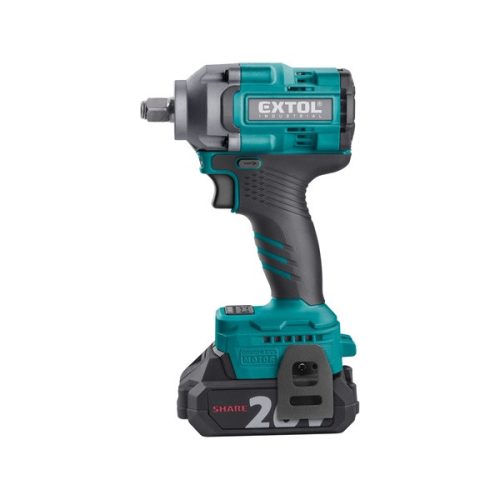 akkus ütvecsavarozó, Share20V, 1/2" szénkefe mentes, négyszög, Li-ion; 20V akku: 2Ah, töltő, 500 Nm