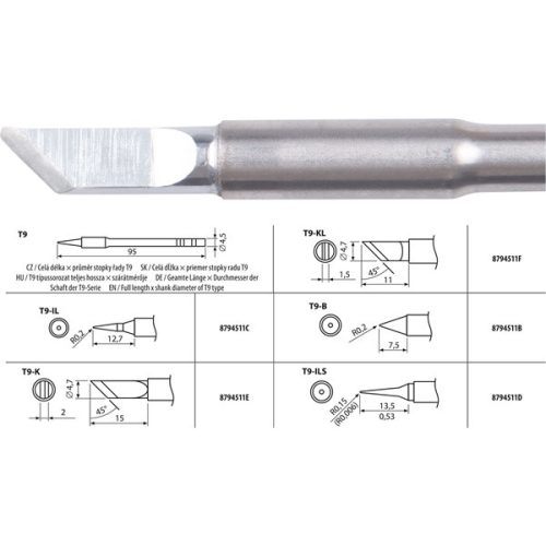 forrasztócsúcs T9-KL a 8794511 forrasztó pákához