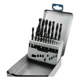   fémcsigafúró klt. HSS, DIN 338, fémdobozban;1,0-10,0mm, 19 db