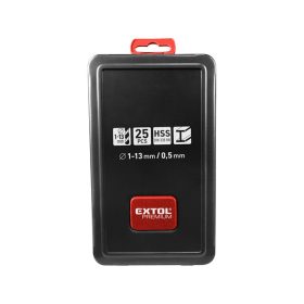   fémcsigafúró klt. HSS, DIN 338, fémdobozban;1,0-13,0mm,25 db