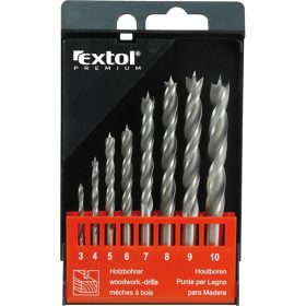   fafúró klt. 8 db, rövid, 3-4-5-6-7-8-9-10mm, Cr.V., normál befogás; műanyag dobozban