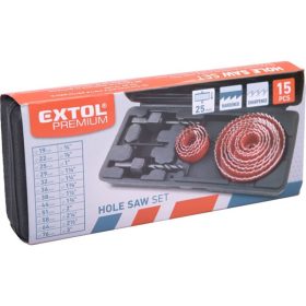   körkivágó klt., 15 db-os,(19-22-29-32-36-38-44-51-58-64-76mm) műanyag, fa, gipszkarton