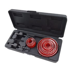   körkivágó klt., 15 db-os,(19-22-29-32-36-38-44-51-58-64-76mm) műanyag, fa, gipszkarton