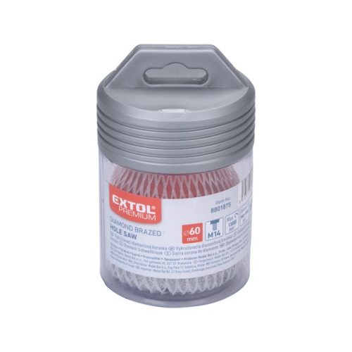 körkivágó csempére, gyémánt vágóél; 60mm × M14, sarokcsiszolóba fogható