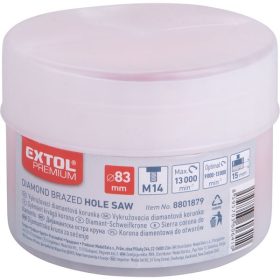   körkivágó csempére, gyémánt vágóél; 83mm × M14, sarokcsiszolóba fogható