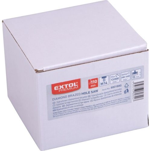 körkivágó csempére, gyémánt vágóél; 110 mm × M14, sarokcsiszolóba fogható