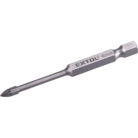   fúró üvegre, kerámiára és csempére, 4 élü, keményfém lapkás; 4×70mm, 1/4" hatszög befogás