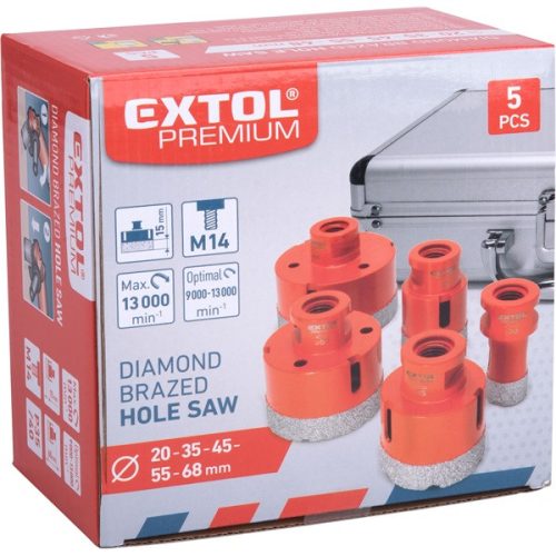 körkivágó csempére klt. 5 db, gyémánt vágóél; 20-68mm × M14, sarokcsiszolóba fogható