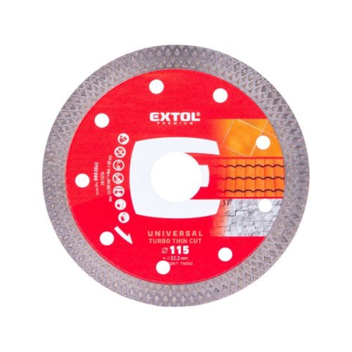gyémántvágó, ipari korong, TURBO Thin Cut, extra vékony vágás: 1,2mm vastagság; 115×22,2mm, száraz és vizes vágásra