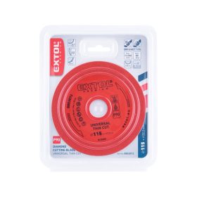   gyémántvágó, extra vékony vágás: 1,2mm vastagság; 115×22,2mm, száraz és vizes vágásra