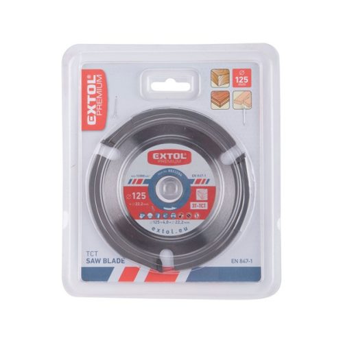 körfűrészlap, keményfémlapkás, 125×22,2mm(lyuk átm), T3; 4,0 mm lapkaszélesség, max. 12.000 ford/perc