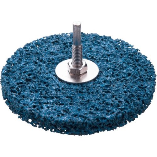 csiszolókorong fúrógéphez ("csapos négertárcsa") 115mm, 15 mm vastagság, 6 mm befogás, nylon és szilícium karbid