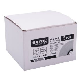   polírozó filc, sima korong, INOX, acél és ALU munkadarabok polírozására 125×15mm (darabáras, de csak ötösével rendelhető