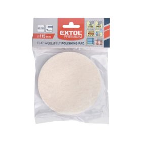   polírkorong, gyapjú/filc keverék, fehér; 115 mm, 7 mm vastag, tépőzáras