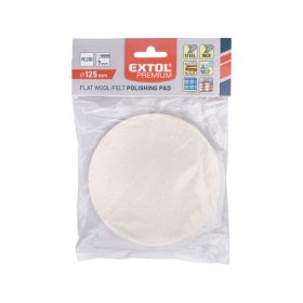   polírkorong, gyapjú/filc keverék, fehér; 125 mm, 7 mm vastag, tépőzáras