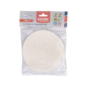   polírkorong, gyapjú/filc keverék, fehér; 150 mm, 7 mm vastag, tépőzáras