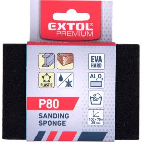   kézi csiszolóblokk, (stekli, csiszolószivacs) 100×70×25mm, P80, kemény, EVA