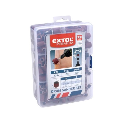 mini csiszoló klt. 3,2 mm befogás, 350 db, 3 féle hengeres fejforma