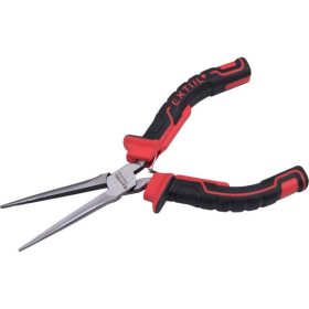   hosszú csőrű fogó, mini; 150 mm, kétszínű műanyag nyél, rugós