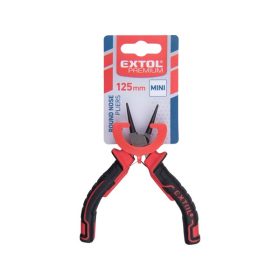   kerek csőrű fogó, mini; 125 mm, kétszínű műanyag nyél, rugós