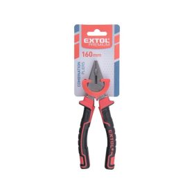   kombinált fogó, 160mm, duál  vörös/fekete, TPR nyél, akasztós szerszámtartó