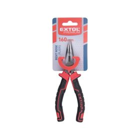   hajlított csőrű rádiós fogó; 160mm, duál  vörös/fekete, TPR nyél, akasztós szerszámtartó