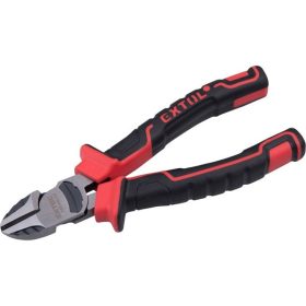   oldalcsípő fogó, 160mm, duál vörös/fekete TPR nyél, 20% extra erőkifejtés, akasztós szerszámtartó