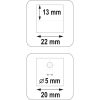 peremező és lyukasztó fogó, peremmélység 13mm, pofaszélesség 22mm