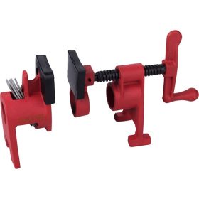   csőtengelyes szorító (táblásító / csavaros asztalos csőszorító) , 3/4", acél