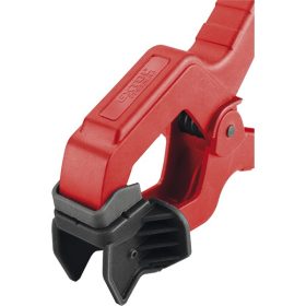   asztalos csipesz, 3 az 1-ben funkció: 2 sík, 1sík+1domdorú, derékszög szorítás; hossz: 155mm, max nyitás: 50mm, műanyag