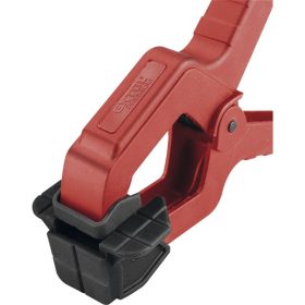   asztalos csipesz, 3 az 1-ben funkció: 2 sík, 1sík+1domdorú, derékszög szorítás; hossz: 155mm, max nyitás: 50mm, műanyag