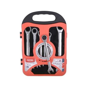   racsnis csillag-villás kulcs klt. 7db; 8-19mm CrV. 72 foggal, 1 irányú forgás