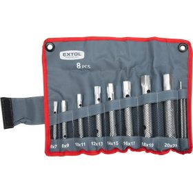   csőkulcs klt., 10db (8 csőkulcs+2 hajtóvas), CrV., 6-22mm (6×7;8×9;10×11;12×13;14×15; 16×17;18×19;20×22)