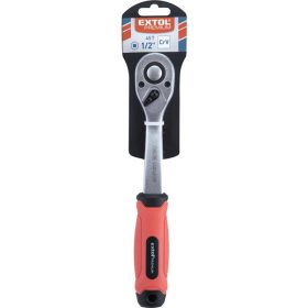   racsnis hajtókar, CV., 45 fog, hajlított szár, csúszásgátló TPR markolat; 1/4", 153 mm