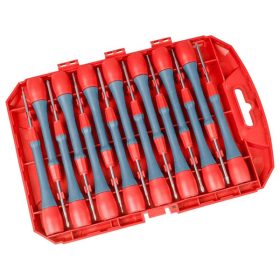   órás csavarhúzó klt. 15 db S2 acél mágneses, 135 mm hosszúság, lapos, PH, HEX és TORX, műanyag doboz