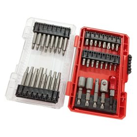   behajtó klt. 37 db Cr.V., lapos, PH, PZ, HEX, TTa, SQ, dugófej, bittartó szár,  műanyag tartóban