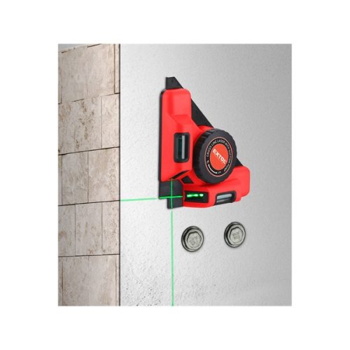 lézeres vízszintező, (csempelézer, derékszöglézer) ZÖLD, 2H (2 horizontális), akkus, vákuumos talppal