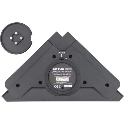 lézeres vízszintező, (csempelézer, derékszöglézer) ZÖLD, 2H (2 horizontális), akkus, vákuumos talppal