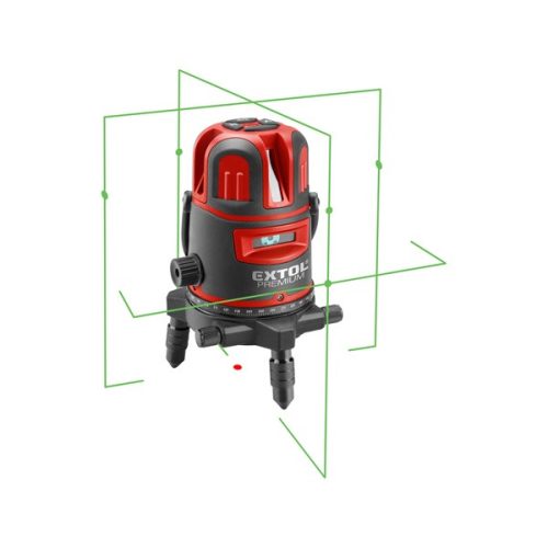 automatikus lézeres vízszintező, ZÖLD, 1H4V6D (1 horizontális+ 4 vertikális+ 6 pont) pontosság:0,3 mm/1m, 5/8