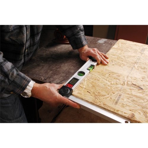 vízmérték, digitális szögmérővel,  305mm, 2 libella, ±0,5mm/1m, illetve 0-225°, ±0,3°,  LCD kijelző