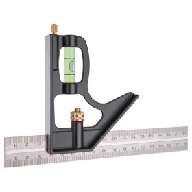   asztalos kombinált derékszög/vízmérték/vonalzó, többfunkciós, 300 mm, ALU/Inox, mm beosztás, 0°-45°-90° beosztás