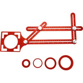   négyoldalú vonalzó (szögmásoló, szögsablon), 250×120 mm, ALU