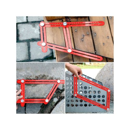 négyoldalú vonalzó (szögmásoló, szögsablon), 250×120 mm, ALU