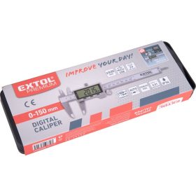   digitális tolómérő; 0,01×150mm, mélységmérővel, rozsdamentes acél, pontosság ±0,02 mm, IP54