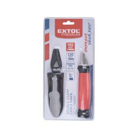   kábelvágó / blankoló kés, 4Cr14 acél, penge hossz: 35 mm, teljes hossz: 155 mm