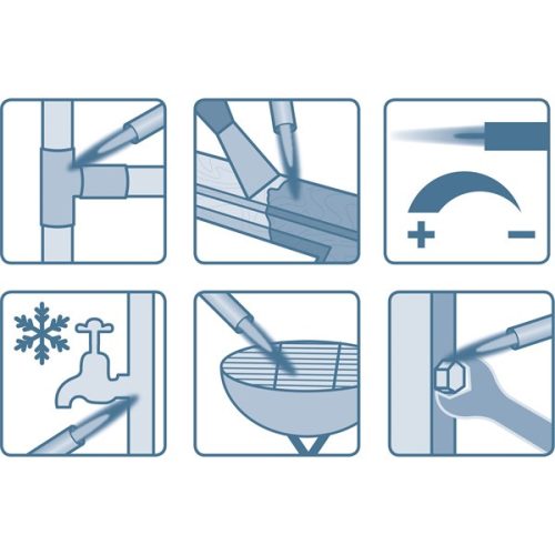 gázlámpa mini forrasztáshoz, piezó gyújtásssal, előmelegítés, 1300°C, 1100kW,  7/16