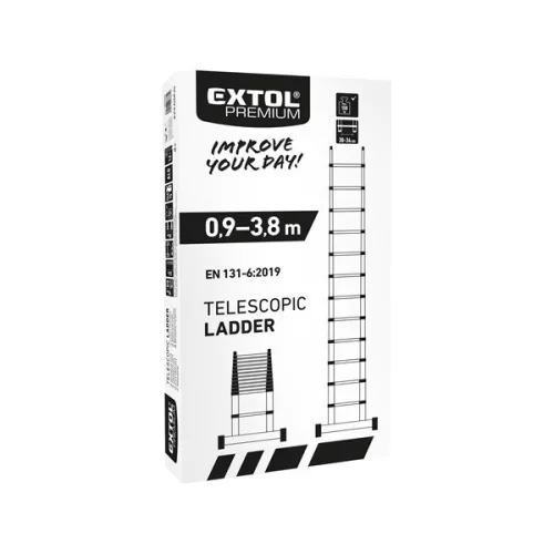teleszkópos létra, max./min magasság 3,8m/0,96m, ALU